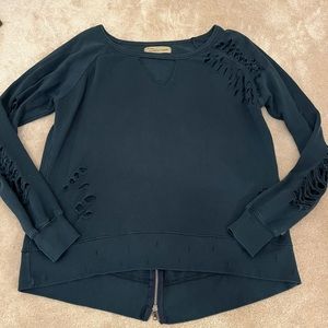 Navy Vintage Havana Distressed Long Sleeve